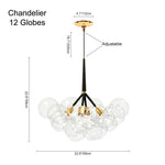 Contemporary Cluster Clear Glass Cloud Bubble Chandelier - LightfixturesUAE