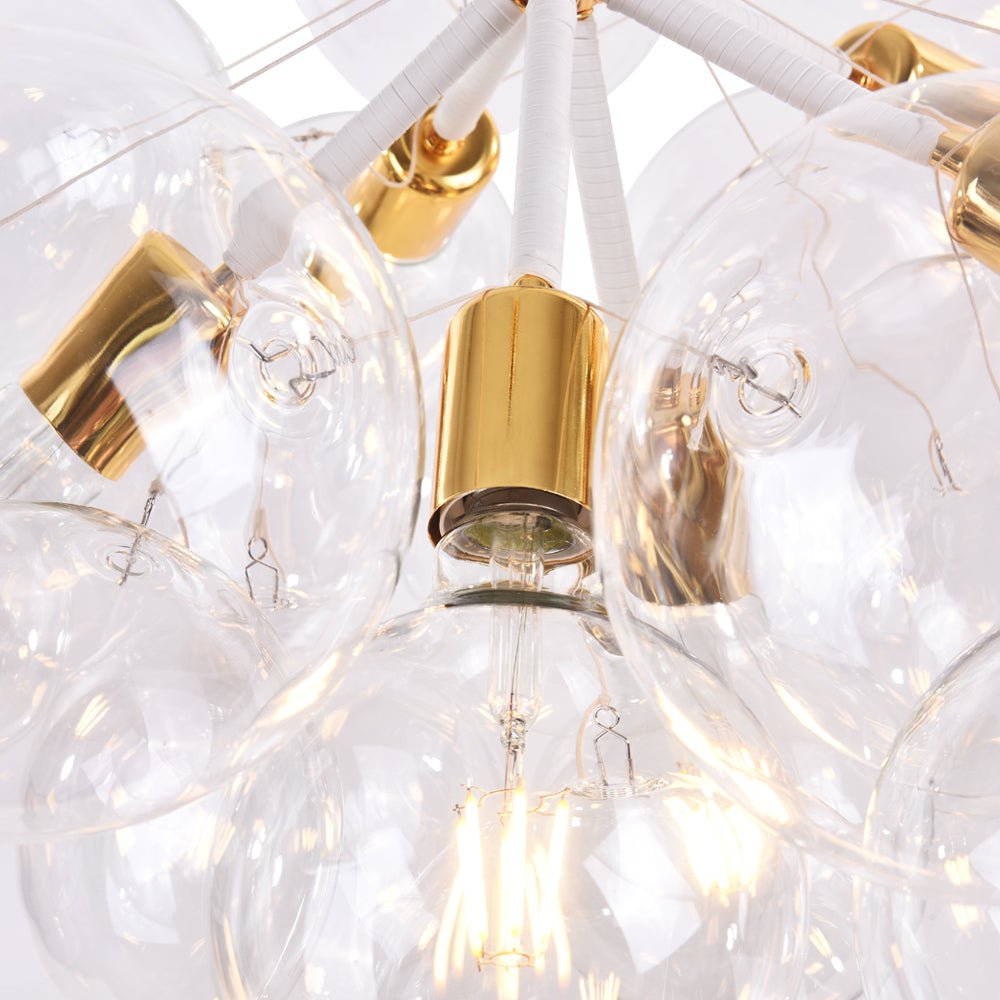 Contemporary Cluster Clear Glass Cloud Bubble Chandelier - LightfixturesUAE