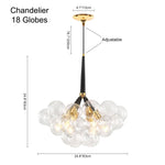Contemporary Cluster Clear Glass Cloud Bubble Chandelier - LightfixturesUAE