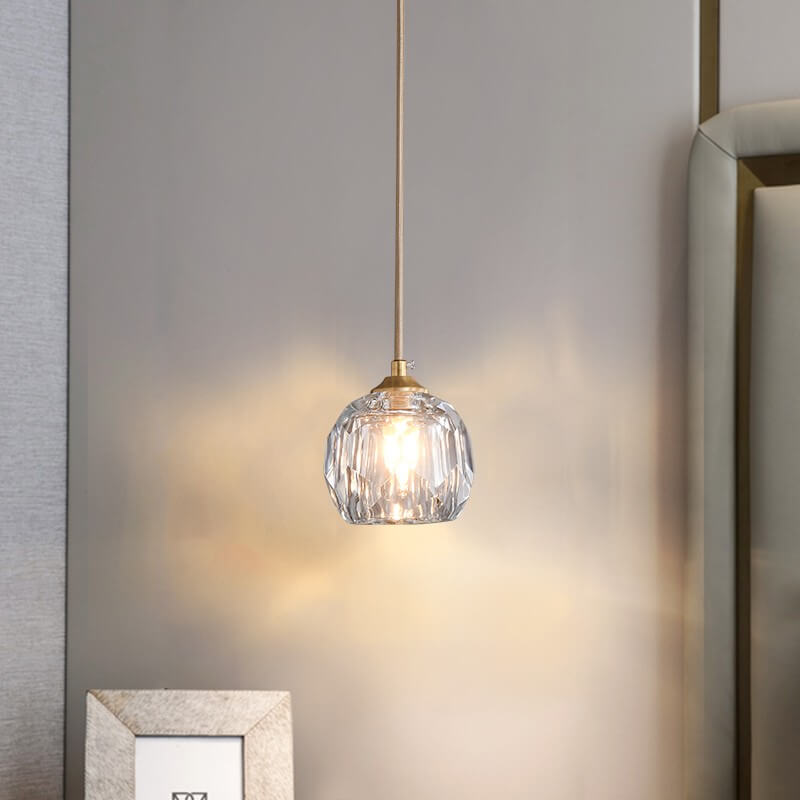Crystal 1 - Light Mini Brass Pendant Light - LightfixturesUAE