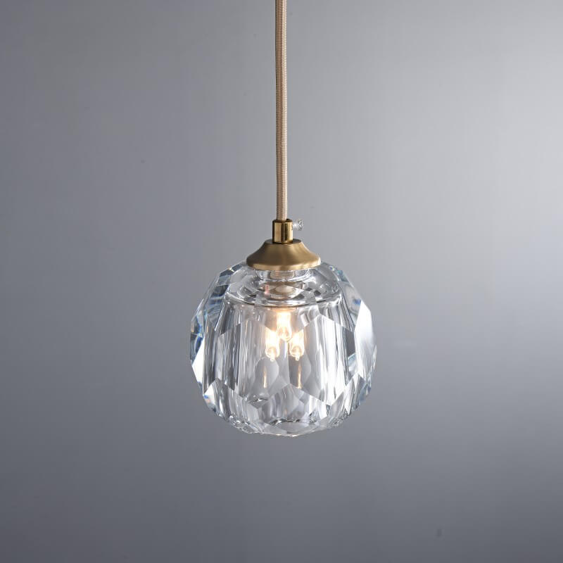 Crystal 1 - Light Mini Brass Pendant Light - LightfixturesUAE