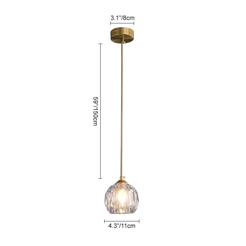 Crystal 1 - Light Mini Brass Pendant Light - LightfixturesUAE