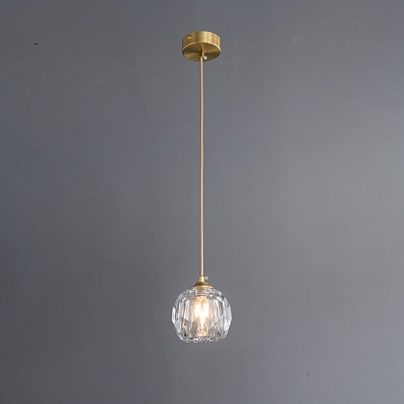 Crystal 1 - Light Mini Brass Pendant Light - LightfixturesUAE