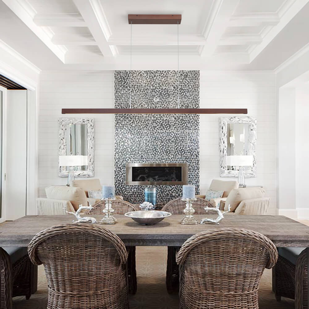 Dimmable LED Modern Linear Island Chandelier - LightfixturesUAE