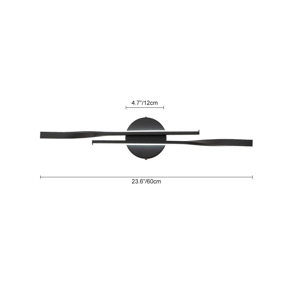 Dimmable LED Modern Mid - Century Swirl Linear Wall Sconce - LightfixturesUAE