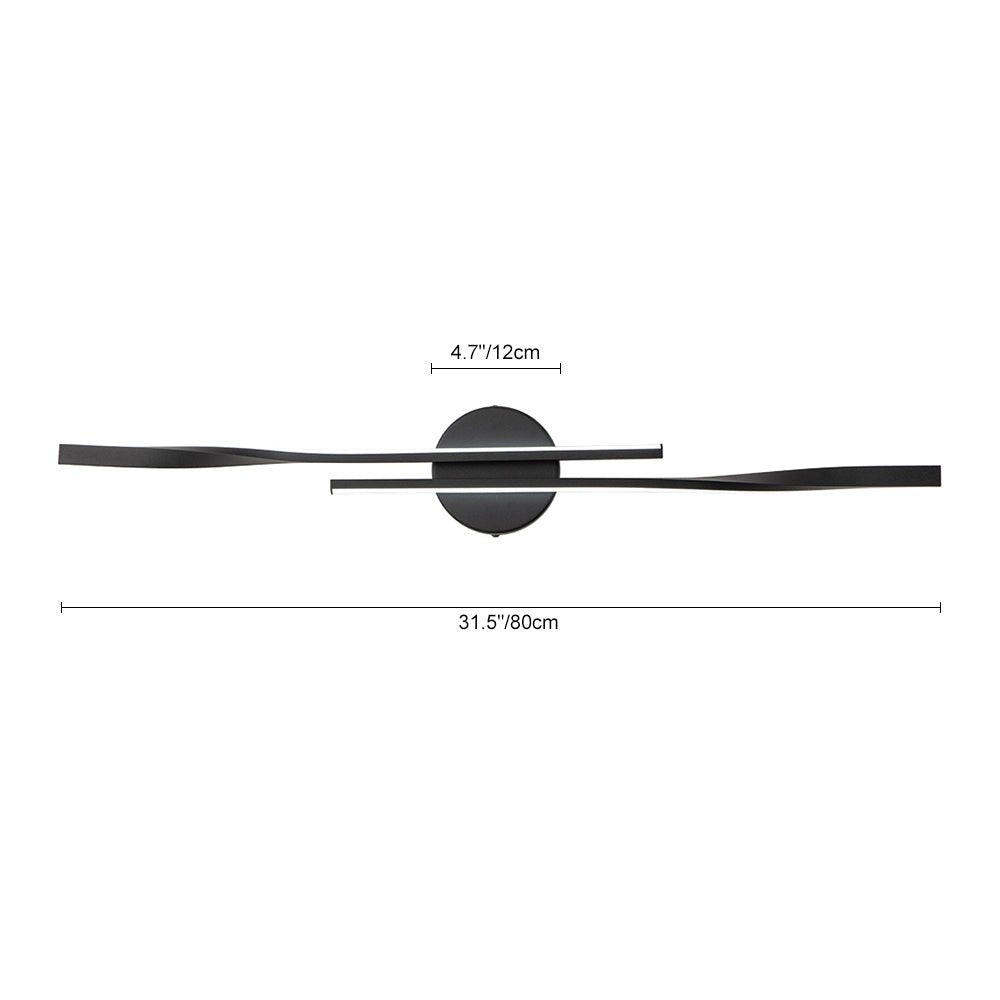 Dimmable LED Modern Mid - Century Swirl Linear Wall Sconce - LightfixturesUAE
