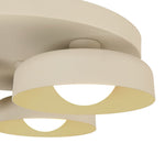 Dimmable Warm Light Khaki Matte 3 - Light Bowl LED Flush Mount - LightfixturesUAE