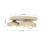 Dimmable Warm Light Khaki Matte 3 - Light Bowl LED Flush Mount - LightfixturesUAE
