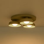 Dimmable Warm Light Khaki Matte 3 - Light Bowl LED Flush Mount - LightfixturesUAE