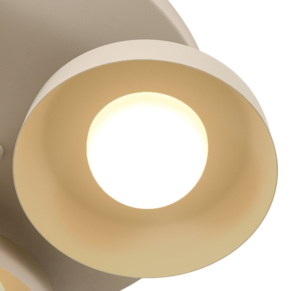 Dimmable Warm Light Khaki Matte 3 - Light Bowl LED Flush Mount - LightfixturesUAE
