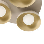 Dimmable Warm Light Khaki Matte 3 - Light Bowl LED Flush Mount - LightfixturesUAE