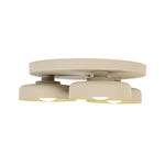 Dimmable Warm Light Khaki Matte 3 - Light Bowl LED Flush Mount - LightfixturesUAE