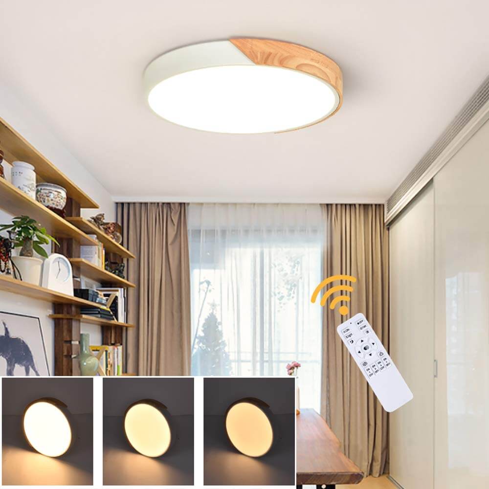 Dimmable With Romote Control LED Round Flush Mount Ceiling Light - LightfixturesUAE