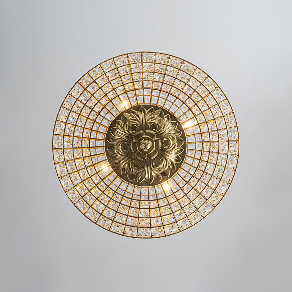 European Court Style Antique Brass Diamond - Shaped Crystal Chandelier - LightfixturesUAE
