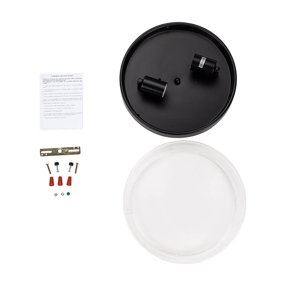 Farmhouse 2 - Light Seeded Glass Flush Mount Ceiling Light - LightfixturesUAE