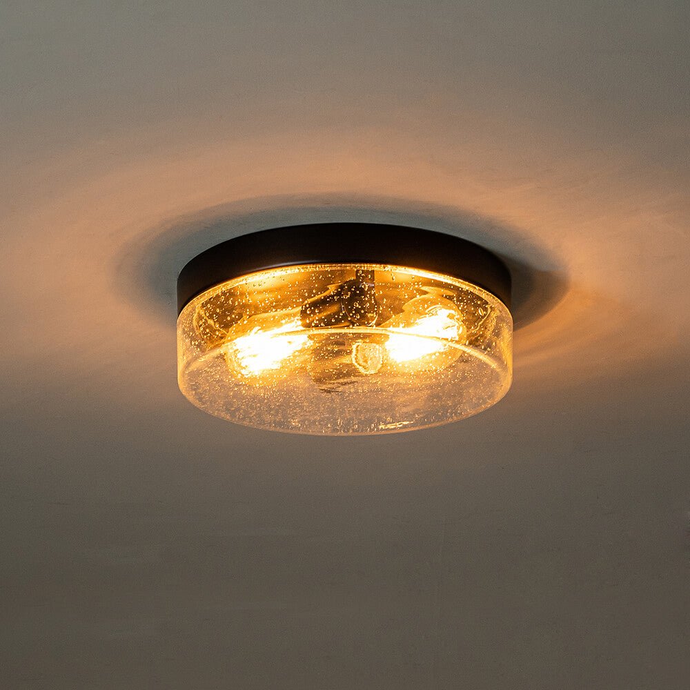 Farmhouse 2 - Light Seeded Glass Flush Mount Ceiling Light - LightfixturesUAE