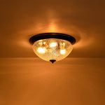 Farmhouse 3 - Light Mushroom Crackled Glass Flush Mount Ceiling Light - LightfixturesUAE