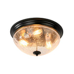 Farmhouse 3 - Light Mushroom Crackled Glass Flush Mount Ceiling Light - LightfixturesUAE