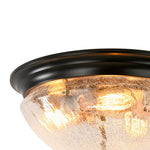 Farmhouse 3 - Light Mushroom Crackled Glass Flush Mount Ceiling Light - LightfixturesUAE
