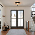 Farmhouse 3 - Light Mushroom Crackled Glass Flush Mount Ceiling Light - LightfixturesUAE