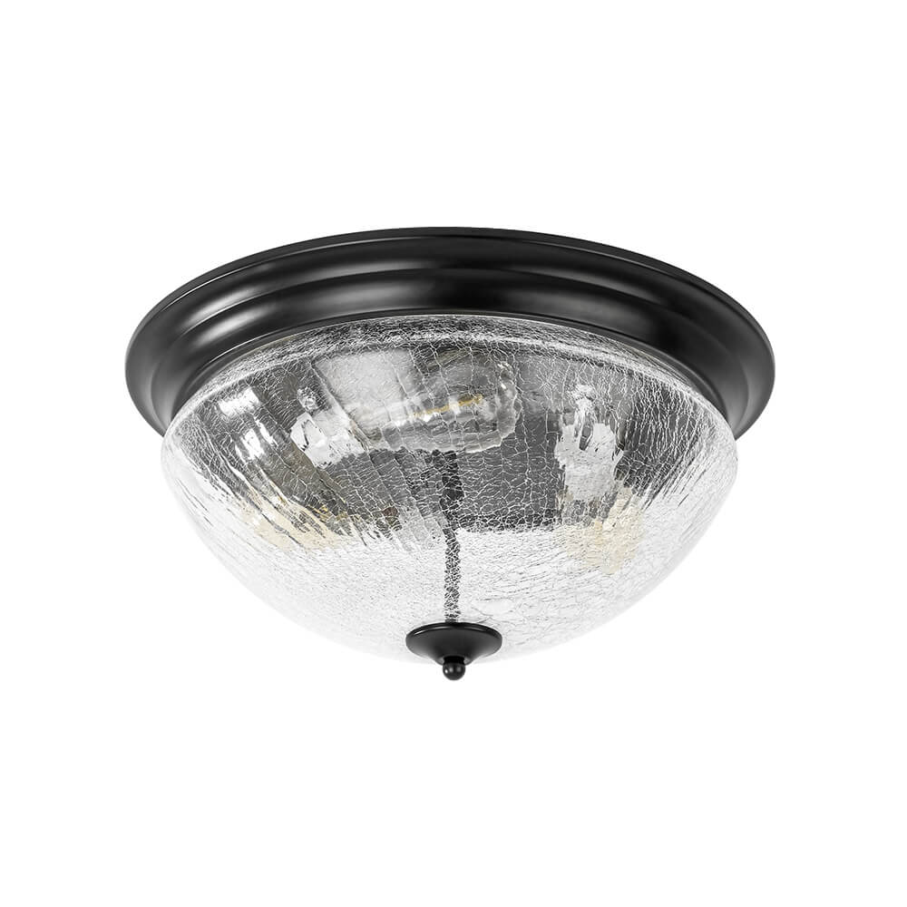 Farmhouse 3 - Light Mushroom Crackled Glass Flush Mount Ceiling Light - LightfixturesUAE