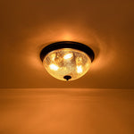 Farmhouse 3 - Light Mushroom Crackled Glass Flush Mount Ceiling Light - LightfixturesUAE