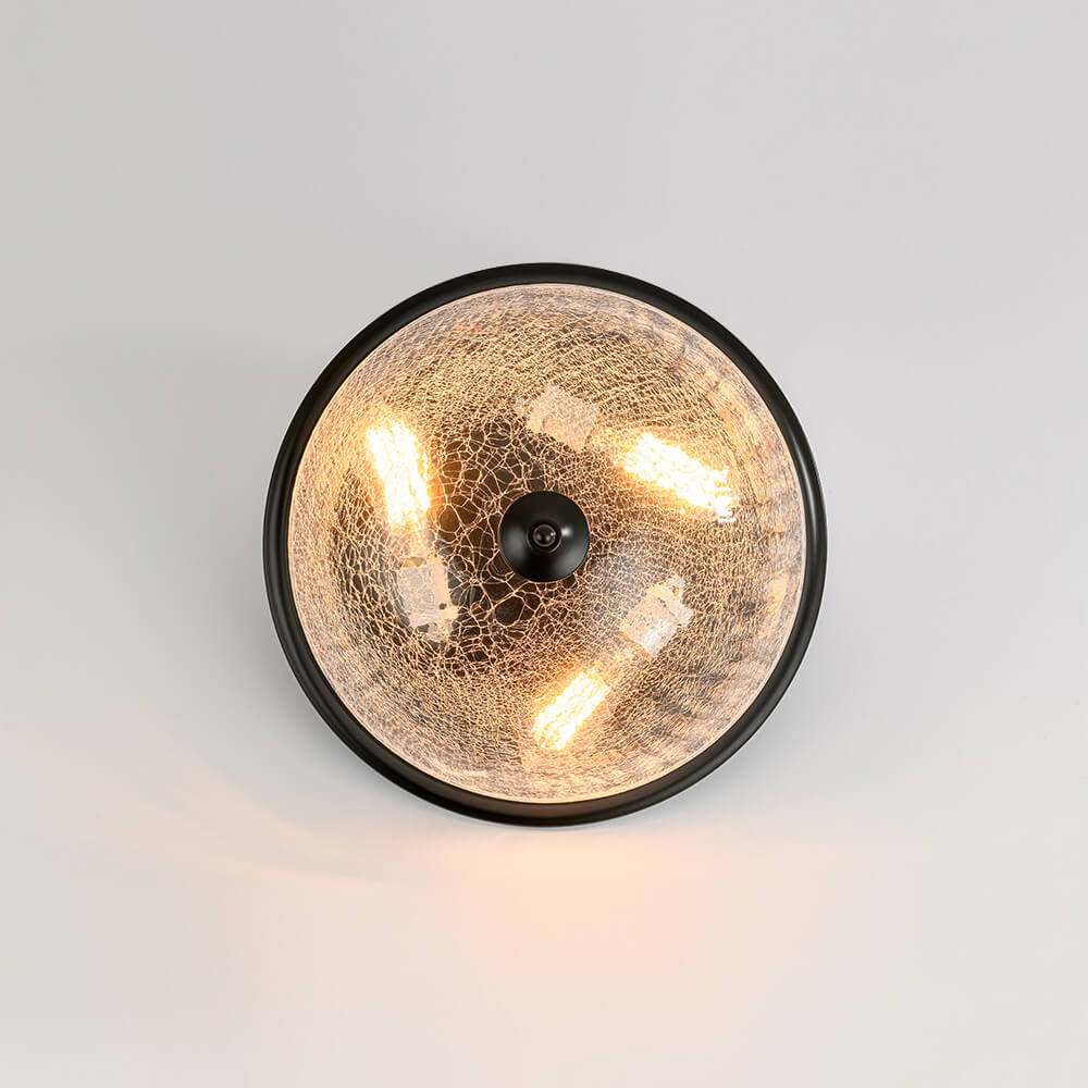 Farmhouse 3 - Light Mushroom Crackled Glass Flush Mount Ceiling Light - LightfixturesUAE