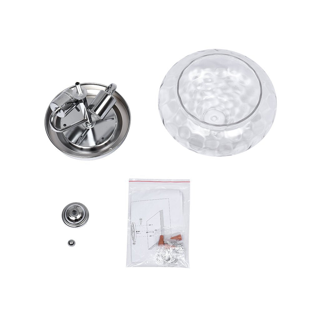 Farmhouse Glass 2 - Light Flush Mount Ceiling Light - LightfixturesUAE