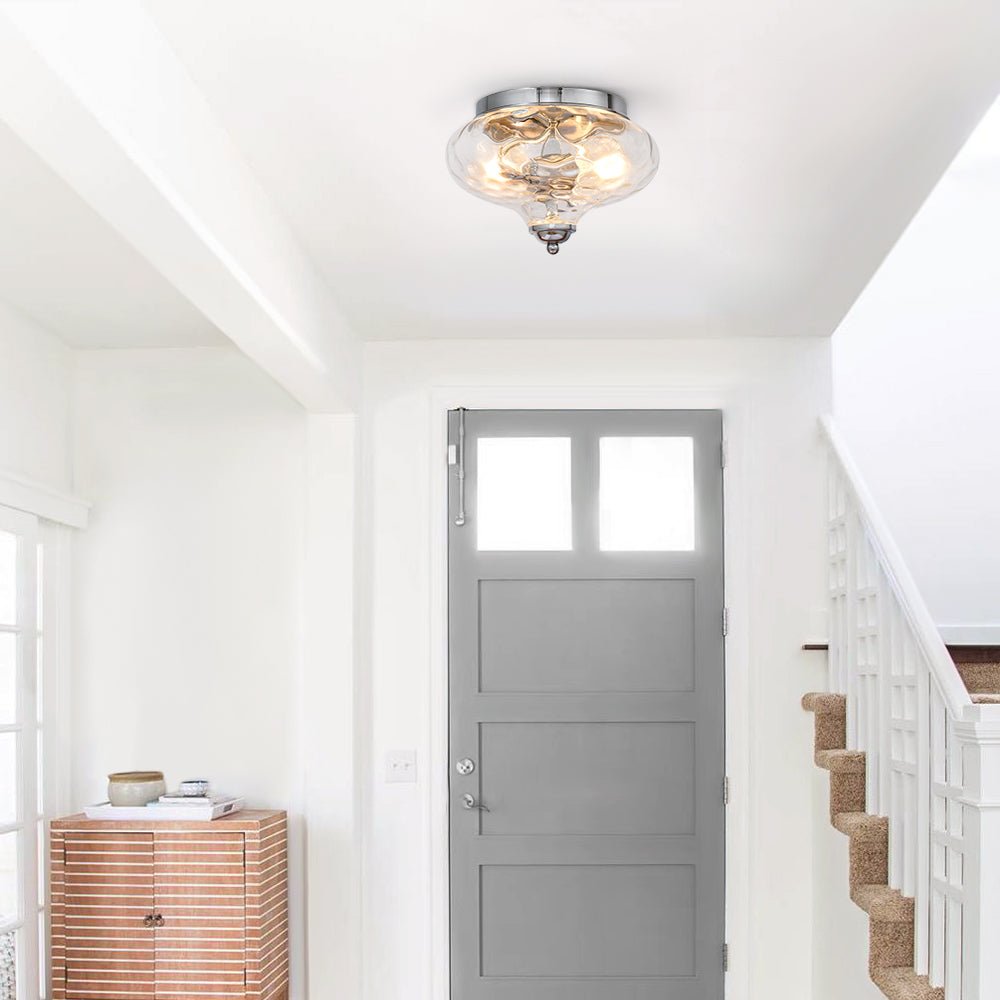 Farmhouse Glass 2 - Light Flush Mount Ceiling Light - LightfixturesUAE