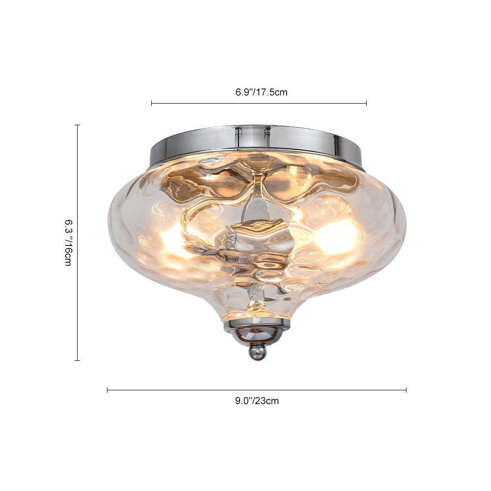 Farmhouse Glass 2 - Light Flush Mount Ceiling Light - LightfixturesUAE