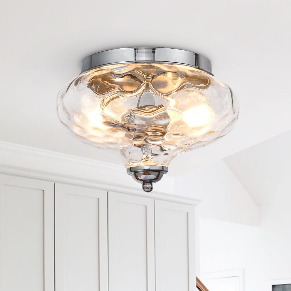 Farmhouse Glass 2 - Light Flush Mount Ceiling Light - LightfixturesUAE