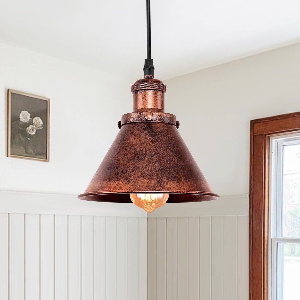 Farmhouse Vintage 1 Light Cone Pendant Light - LightfixturesUAE