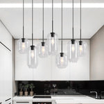 Glam 7 - Light Linear Cylinder Globes Chandelier - LightfixturesUAE