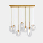Glam 7 - Light Linear Cylinder Globes Chandelier - LightfixturesUAE