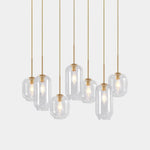 Glam 7 - Light Linear Cylinder Globes Chandelier - LightfixturesUAE