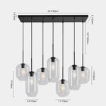 Glam 7 - Light Linear Cylinder Globes Chandelier - LightfixturesUAE
