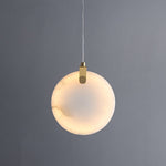 Glam Modern Gold Marble Stone Pendant Light - LightfixturesUAE