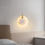 Glam Modern Gold Marble Stone Pendant Light - LightfixturesUAE