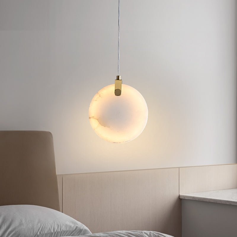 Glam Modern Gold Marble Stone Pendant Light - LightfixturesUAE