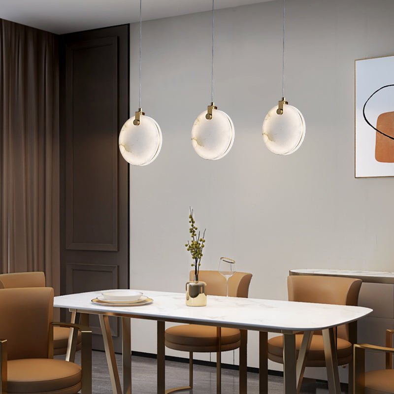 Glam Modern Gold Marble Stone Pendant Light - LightfixturesUAE