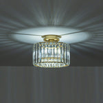 Glam Single Light Round Crystal Flush Mount Ceiling Light - LightfixturesUAE