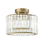 Glam Single Light Round Crystal Flush Mount Ceiling Light - LightfixturesUAE