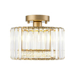 Glam Single Light Round Crystal Flush Mount Ceiling Light - LightfixturesUAE