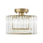 Glam Single Light Round Crystal Flush Mount Ceiling Light - LightfixturesUAE