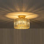 Glam Single Light Round Crystal Flush Mount Ceiling Light - LightfixturesUAE