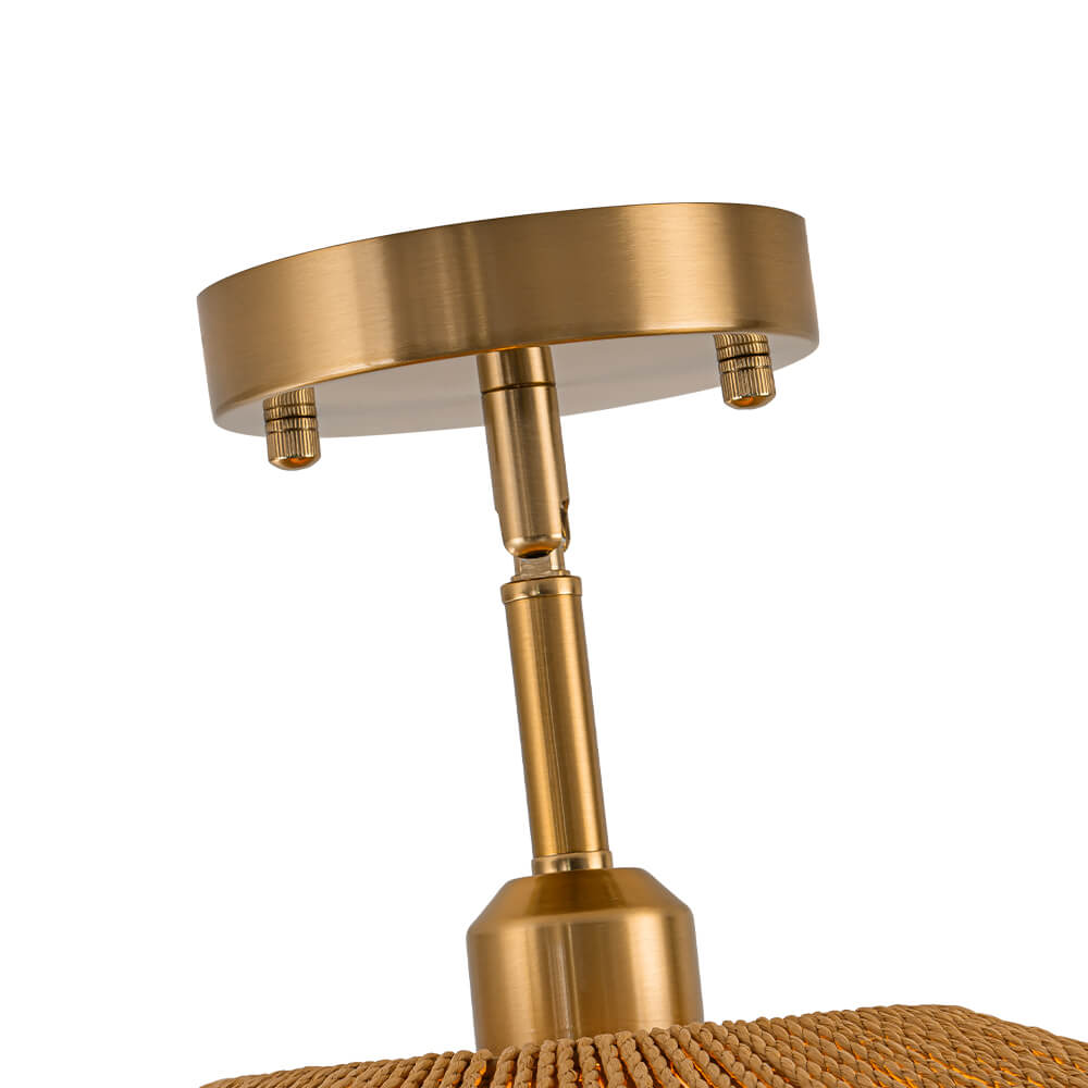Hand - Woven Bohemian Single Light Semi Flush Mount - LightfixturesUAE