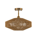 Hand - Woven Bohemian Single Light Semi Flush Mount - LightfixturesUAE