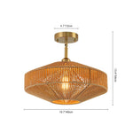 Hand - Woven Bohemian Single Light Semi Flush Mount - LightfixturesUAE