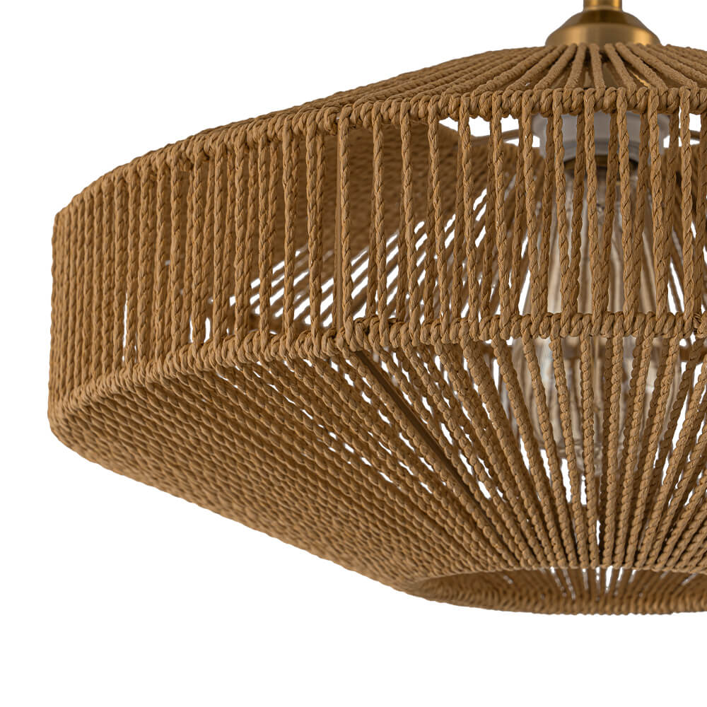 Hand - Woven Bohemian Single Light Semi Flush Mount - LightfixturesUAE