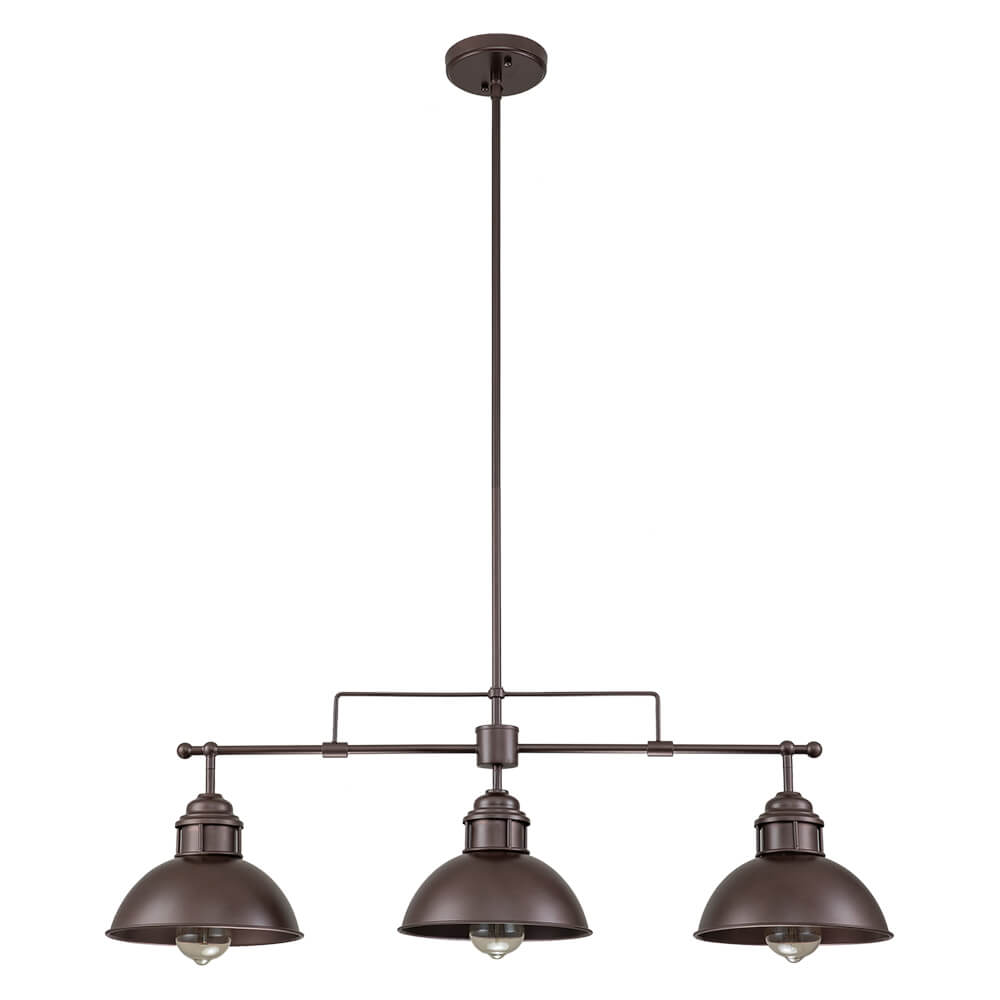 Industrial 3 - Light Linear Dome Pendant Lighting - LightfixturesUAE